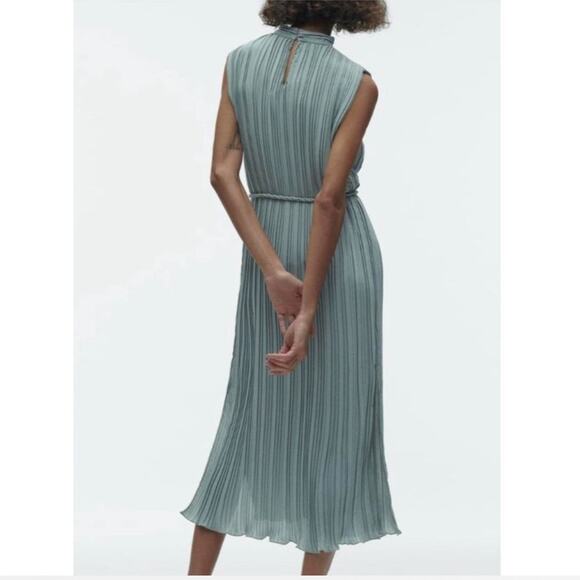 Zara Green Marl Grecian Sleeveless Midi Dress - Picture 5 of 10
